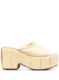 Themoirè Cassiope padded platform mules - Yellow