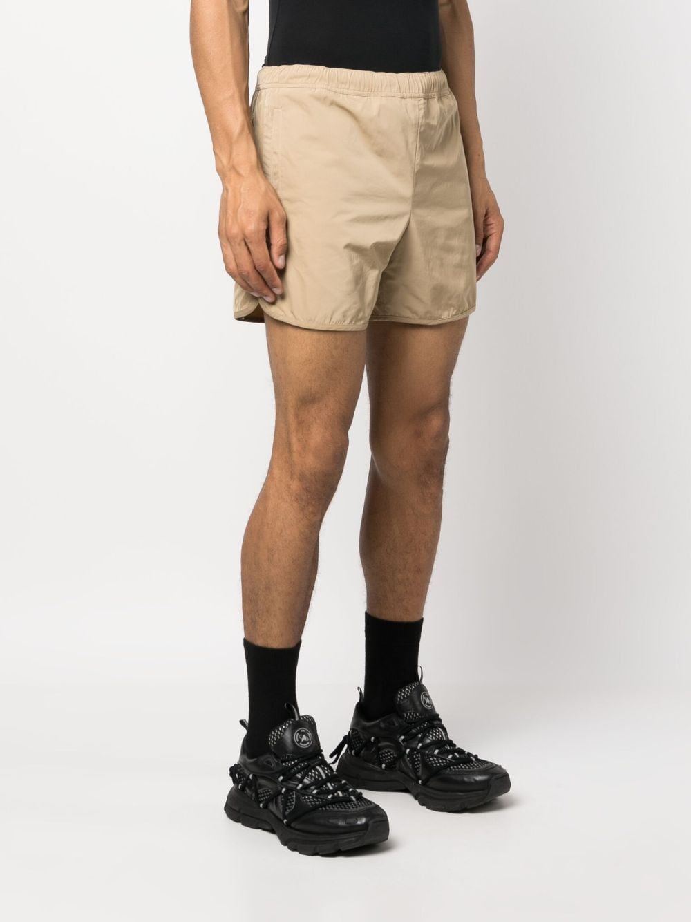 Shop Roa Elasticated-waistband Track Shorts In Neutrals