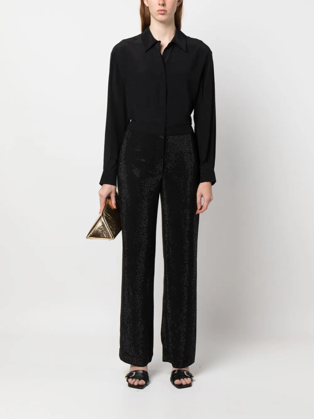 Claudie Pierlot Broek met wijde pijpen - Zwart