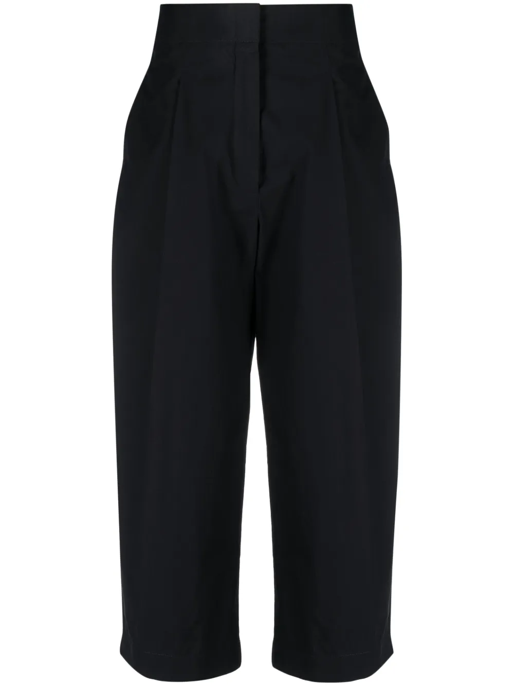 STUDIO NICHOLSON PLEATED CROPPED WIDE-LEG COTTON TROUSERS