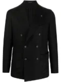 Tagliatore double-breasted linen blazer - Black