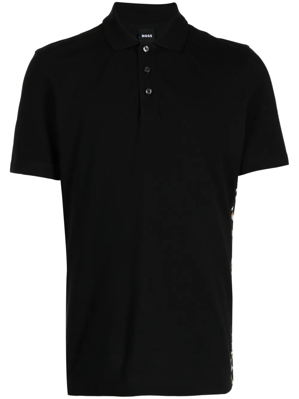 BOSS logo-print short-sleeve polo shirt – Black