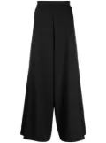 Alchemy tie-fastening wide-leg trousers - Black