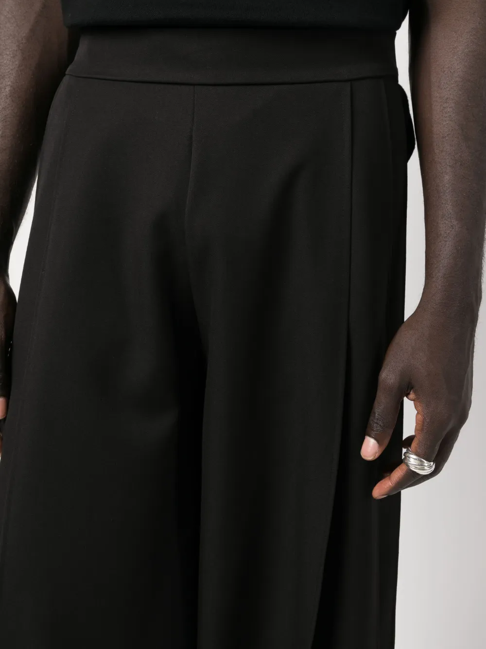 Tie-Fastening Wide-Leg Trousers