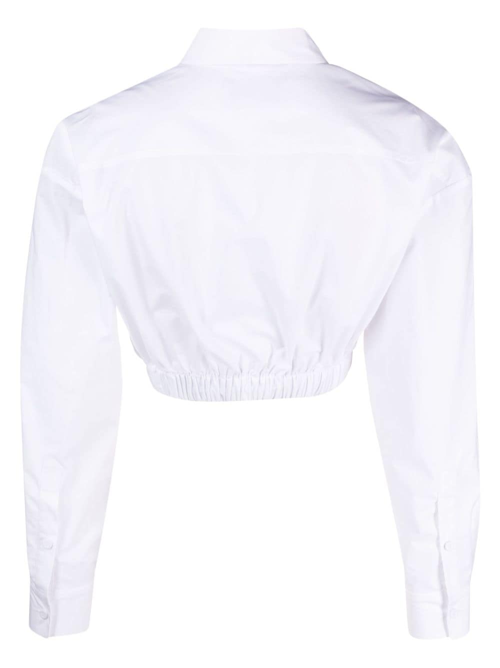 Shop Alessandro Enriquez Tie-up Cropped Shirt In White