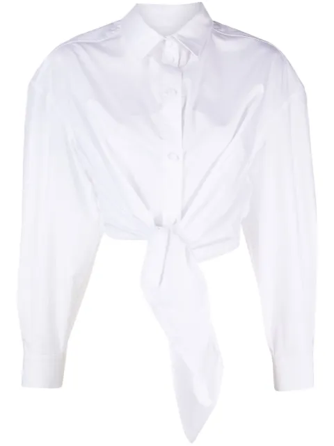 alessandro enriquez tie-up cropped shirt