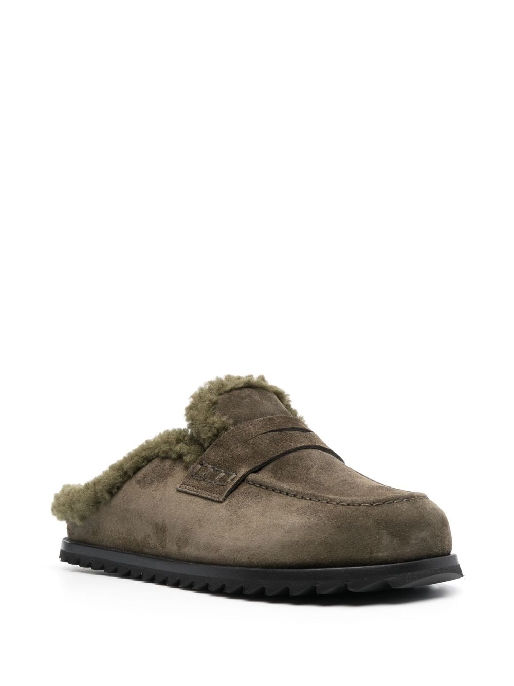 Image 2 of Officine Creative penny slot shearling loafers