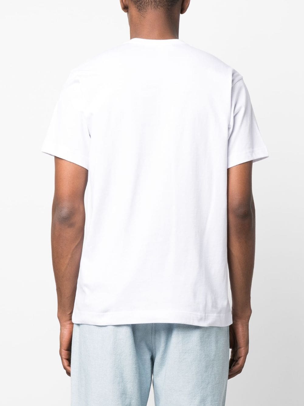Shop Comme Des Garçons Shirt Logo-embossed Crew-neck T-shirt In White