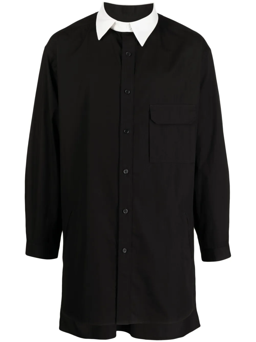 YOHJI YAMAMOTO REMOVABLE-COLLAR COTTON SHIRT