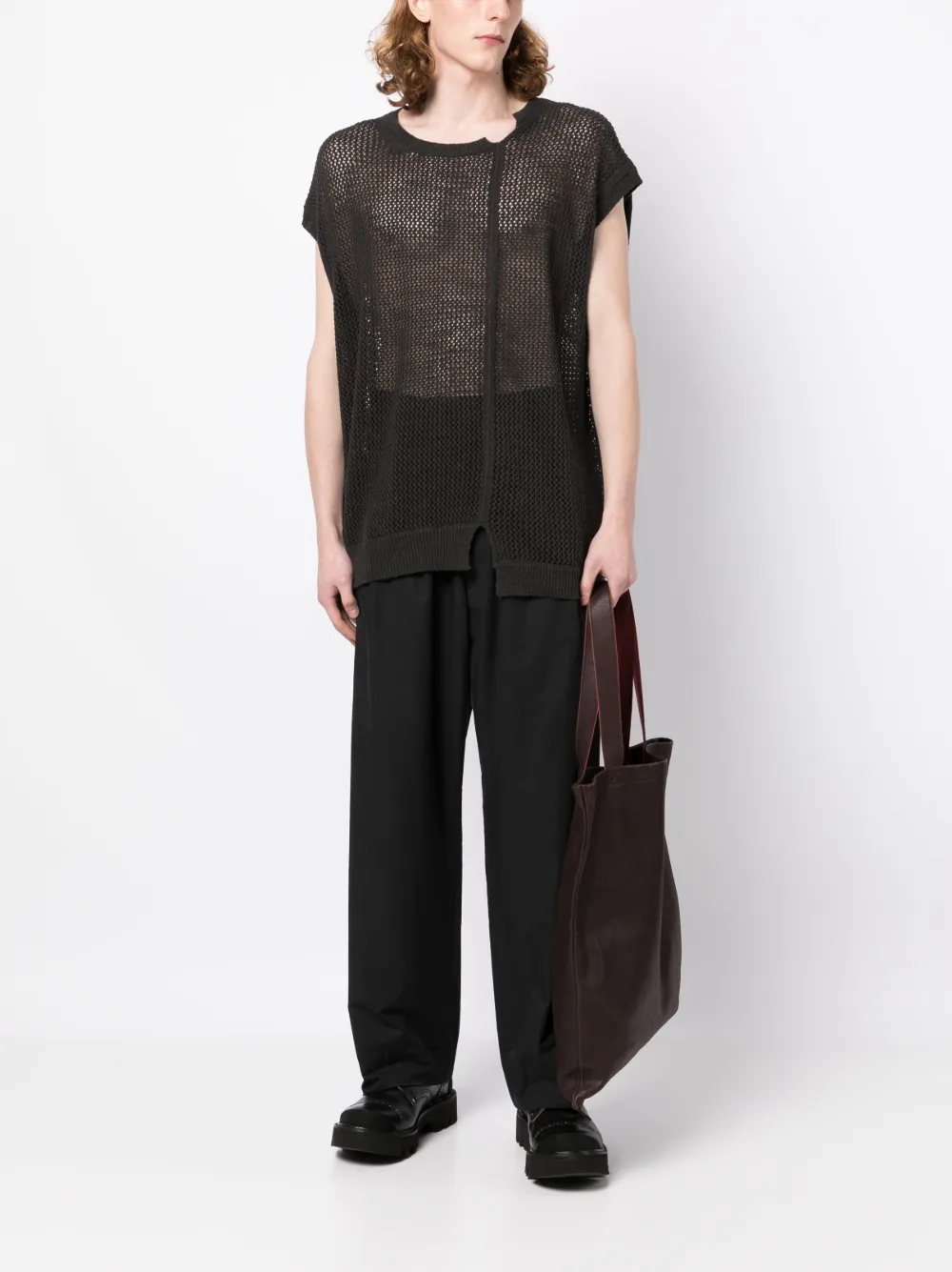 Yohji Yamamoto Katoenen poloshirt - Zwart