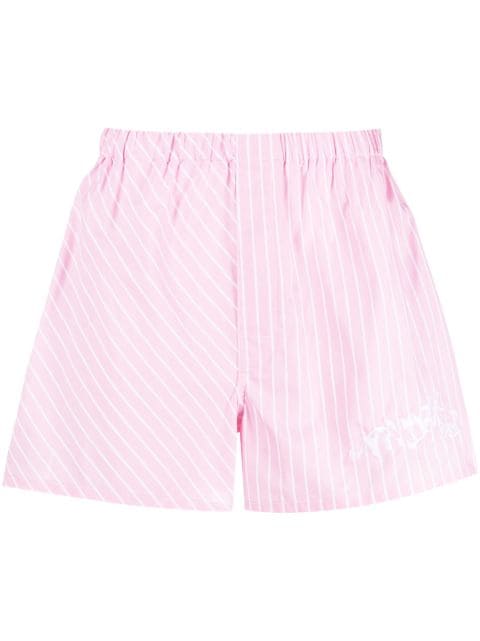 Palmer embroidered-logo striped shorts
