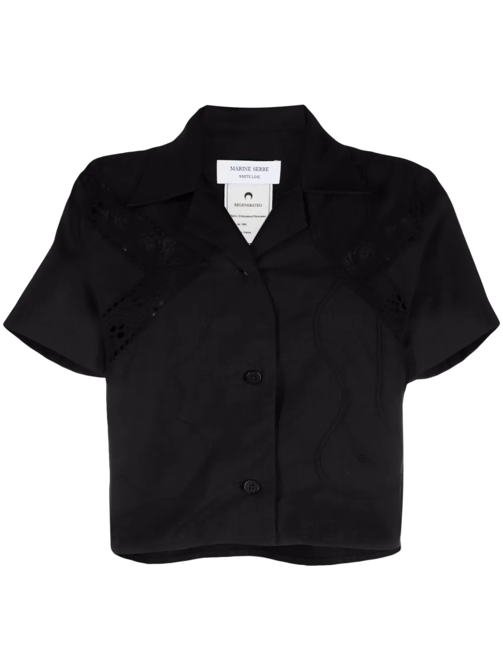 Marine Serre Regenerated Buttoned Bowling Shirt In Black