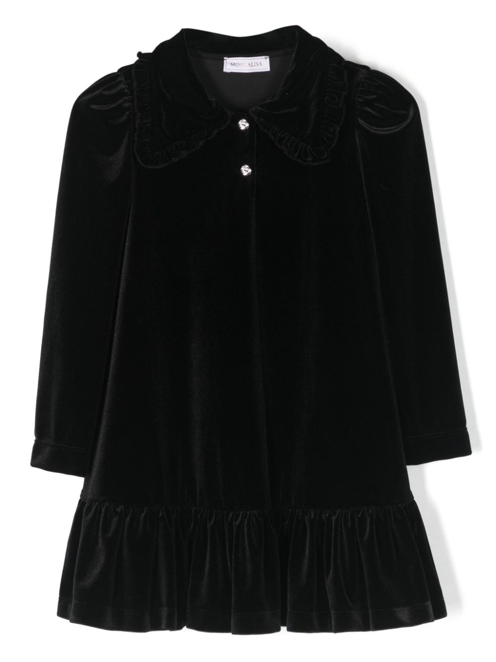 Monnalisa Kids' Velvet Dress In Black