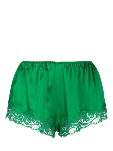 Gilda & Pearl Emeralds In My Boudoir silk shorts