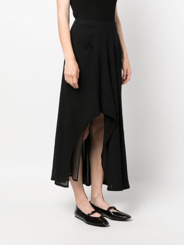 Yohji Yamamoto Asymmetric Midi Skirt - Farfetch