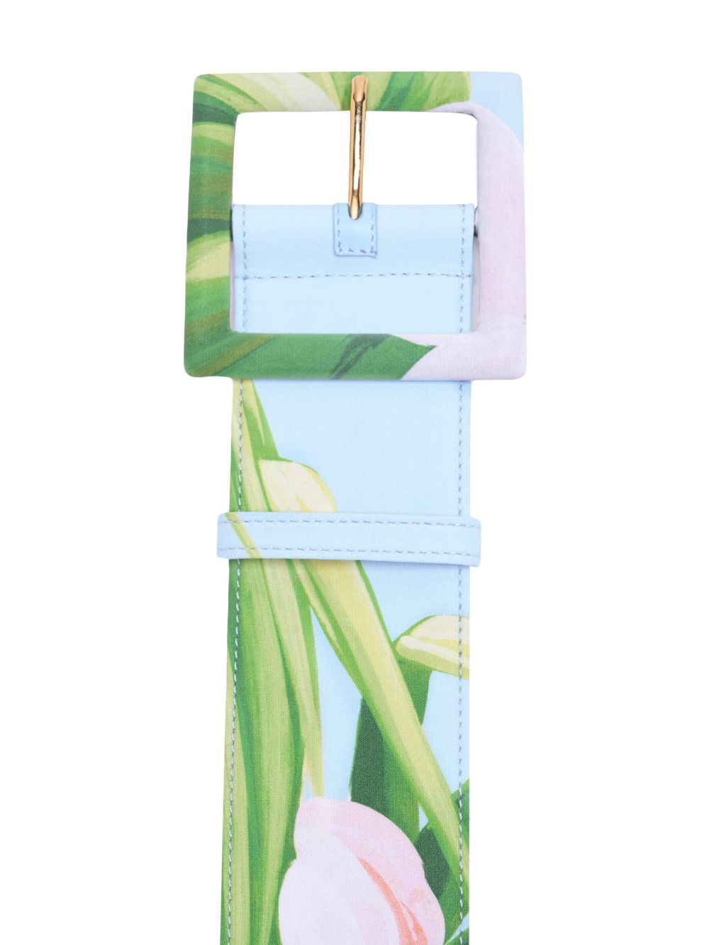 Carolina Herrera floral-print buckle belt - AQUAMARINE MULT