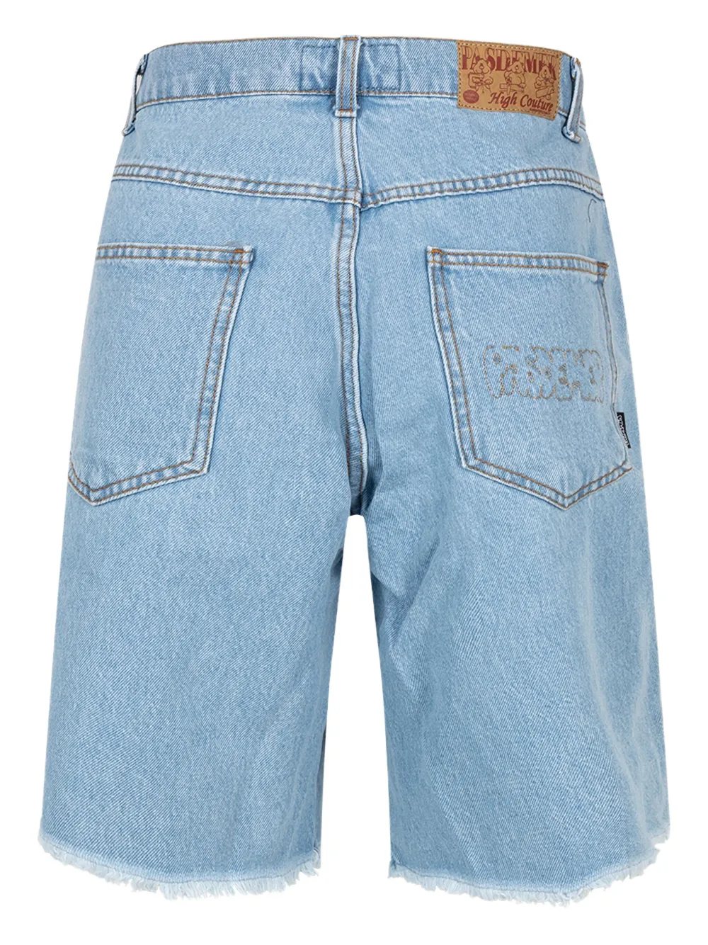 Pas de Mer Hard Times shorts met geborduurde rozen en franje - Blauw