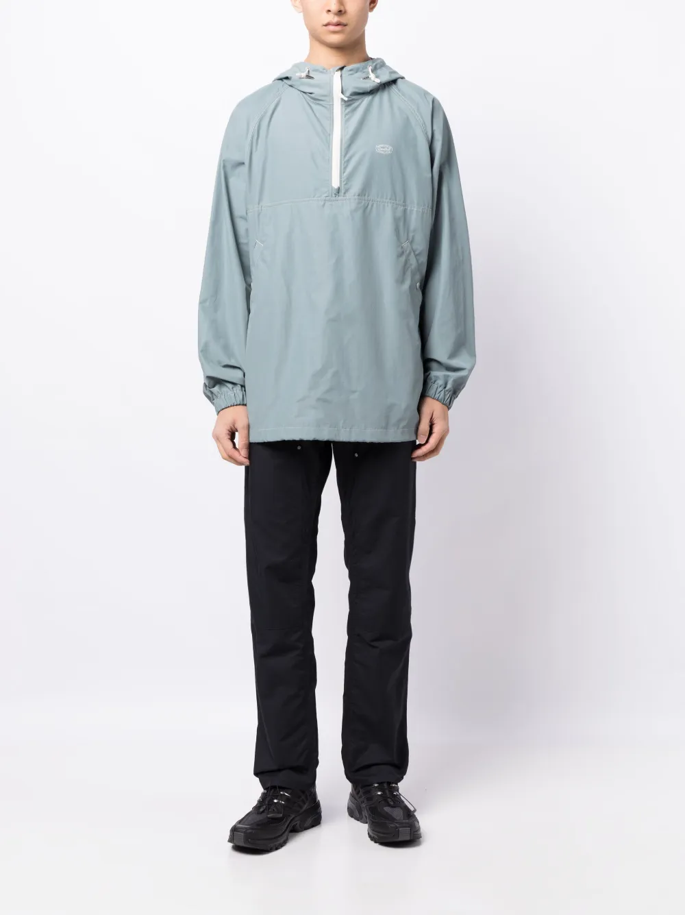 Snow Peak logo-print cotton-blend parka - Blauw