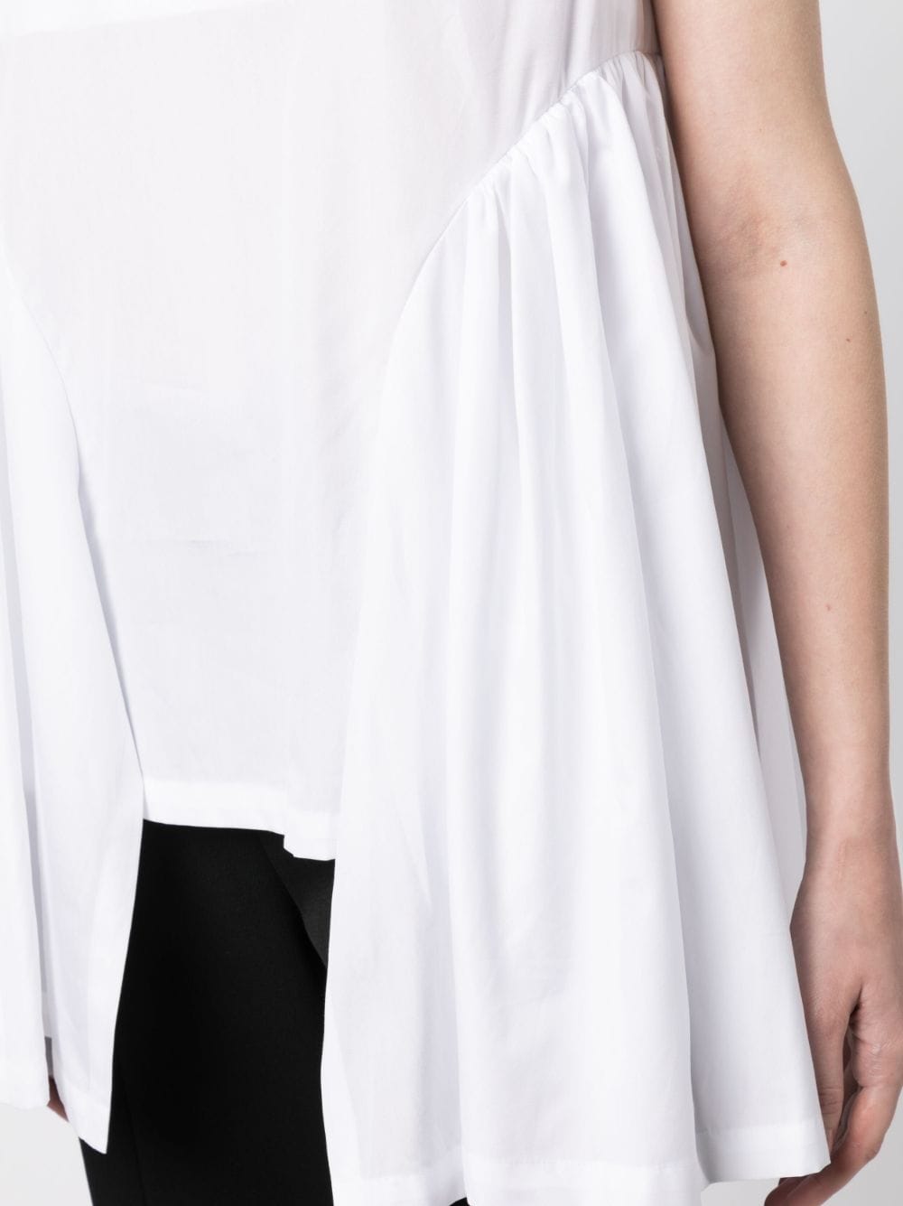 Shop Comme Des Garçons High-low Hem Sleeveless Top In White