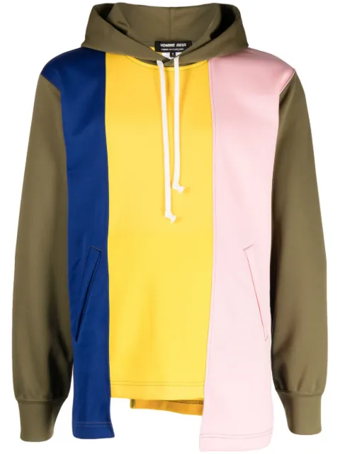 Comme des Garçons Homme Deux asymmetric panelled drawstring hoodie