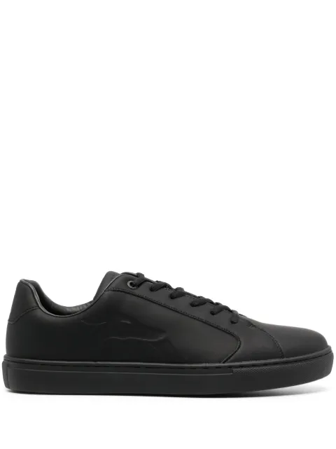 Trussardi - debossed-logo leather sneakers