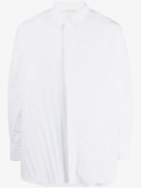Valentino Garavani pleated long-sleeve shirt