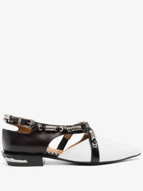 Toga Pulla panelled leather ballerina shoes