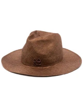 Ruslan Baginskiy chain-link Straw Fedora Hat | Brown