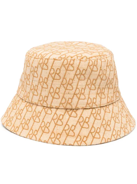 Ruslan Baginskiy logo-embroidered straw bucket hat