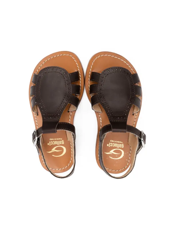 Gallucci Kids Sandali a Punta Aperta Con Inserti Marrone