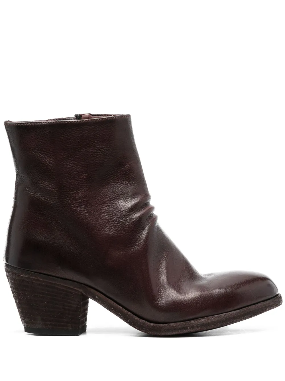 Officine Creative stacked-heel leather boots - Brown