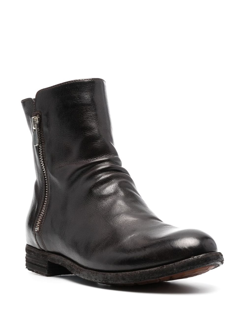 Shop Officine Creative Almond-toe Leather Boots In 褐色