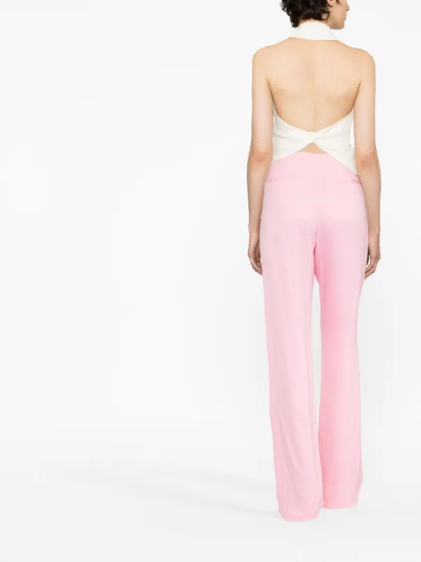 MSGM long-length high-waist Trousers | Pink | FARFETCH JO
