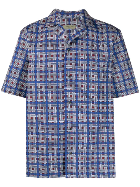 Corneliani camisa con cuadros estampados