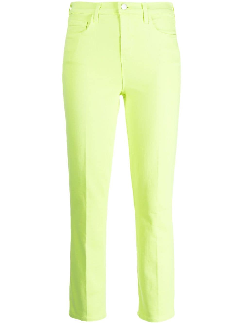 L Agence Alexia Mid-rise Cropped Jeans In Green