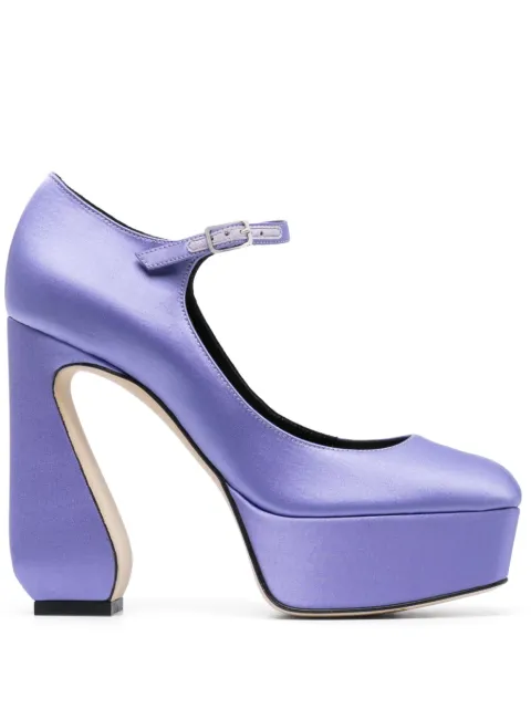 Sergio Rossi 130mm satin platform pumps