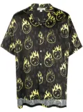 Phipps oversized smiley-print bowling shirt - Black