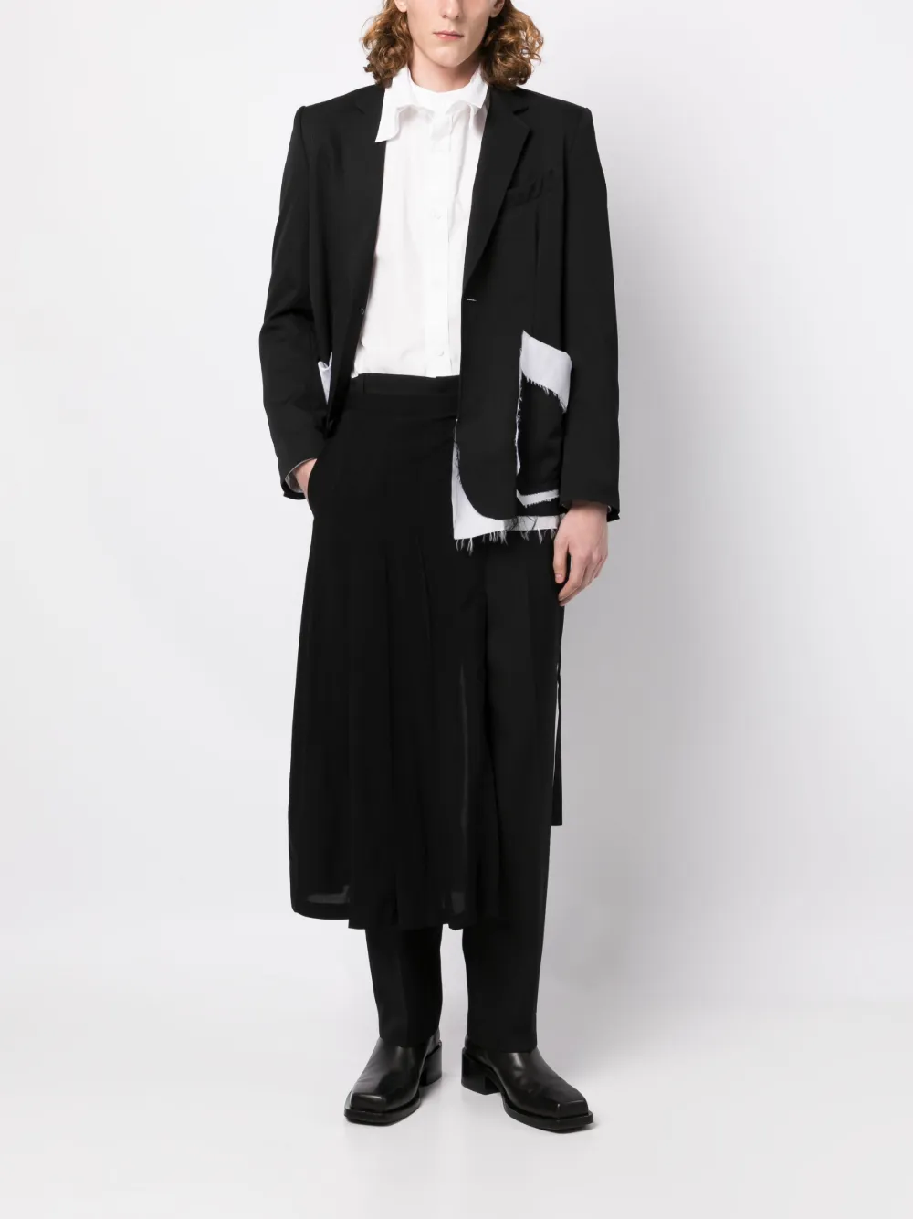 Yohji Yamamoto Rok met ceintuur - Zwart