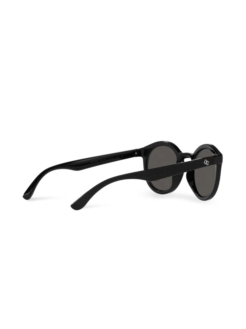 Shop Dolce & Gabbana New Pattern Round-frame Sunglasses In Black