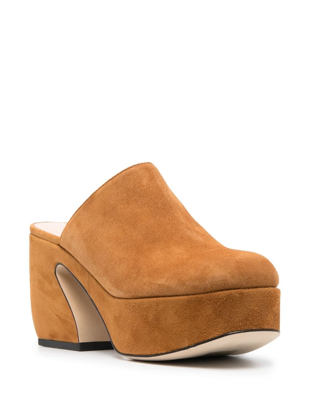 Shop Sergio Rossi Heeled Leather Suede Mules In Brown
