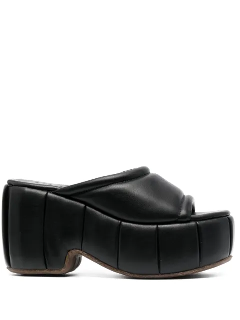 Themoirè Cassiope 100mm platform leather mules