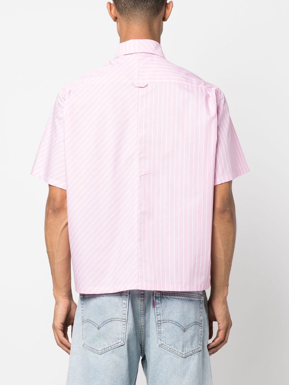Shop Palmer Embroidered-logo Striped Shirt In Rosa