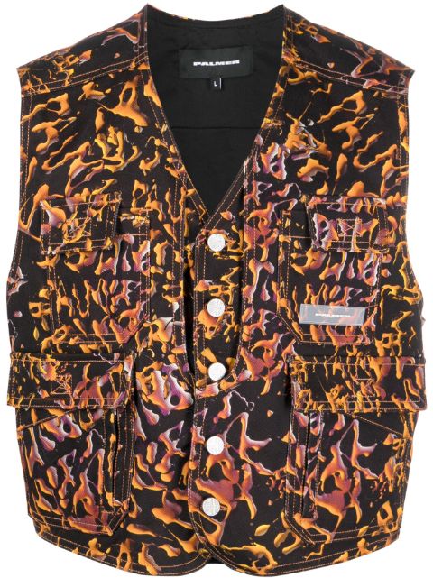 Palmer abstract-print cotton waistcoat