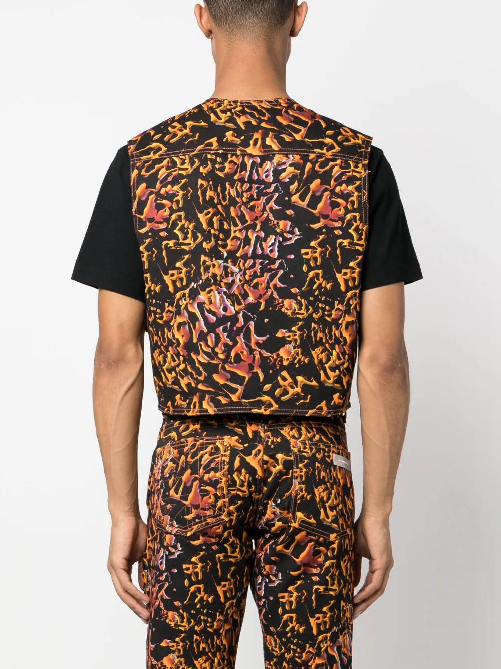 Abstract-Print Cotton Waistcoat