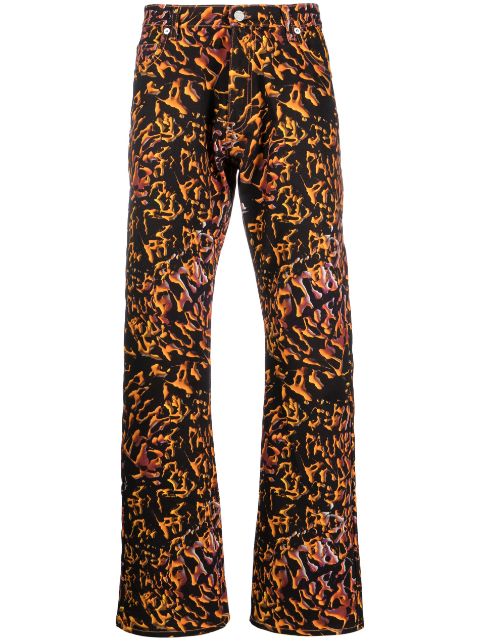 Palmer abstract-print straight-leg trousers