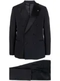 Manuel Ritz double-breasted virgin wool suit - Blue