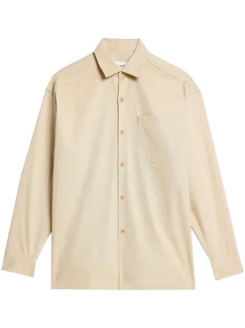 AMI Paris logo-print button-front shirt