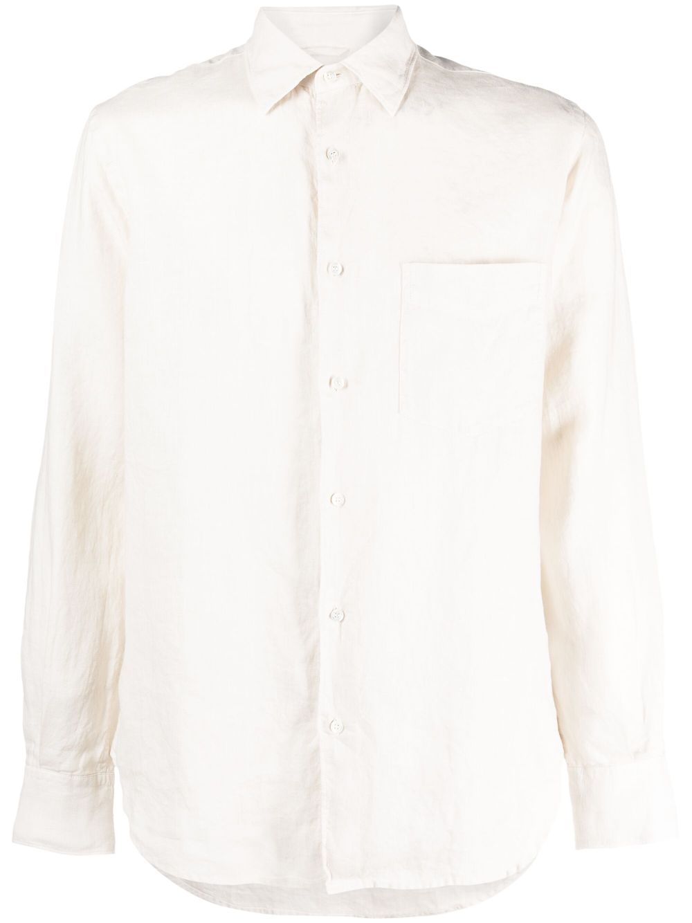 Aspesi Long-sleeve Linen Shirt In Neutrals