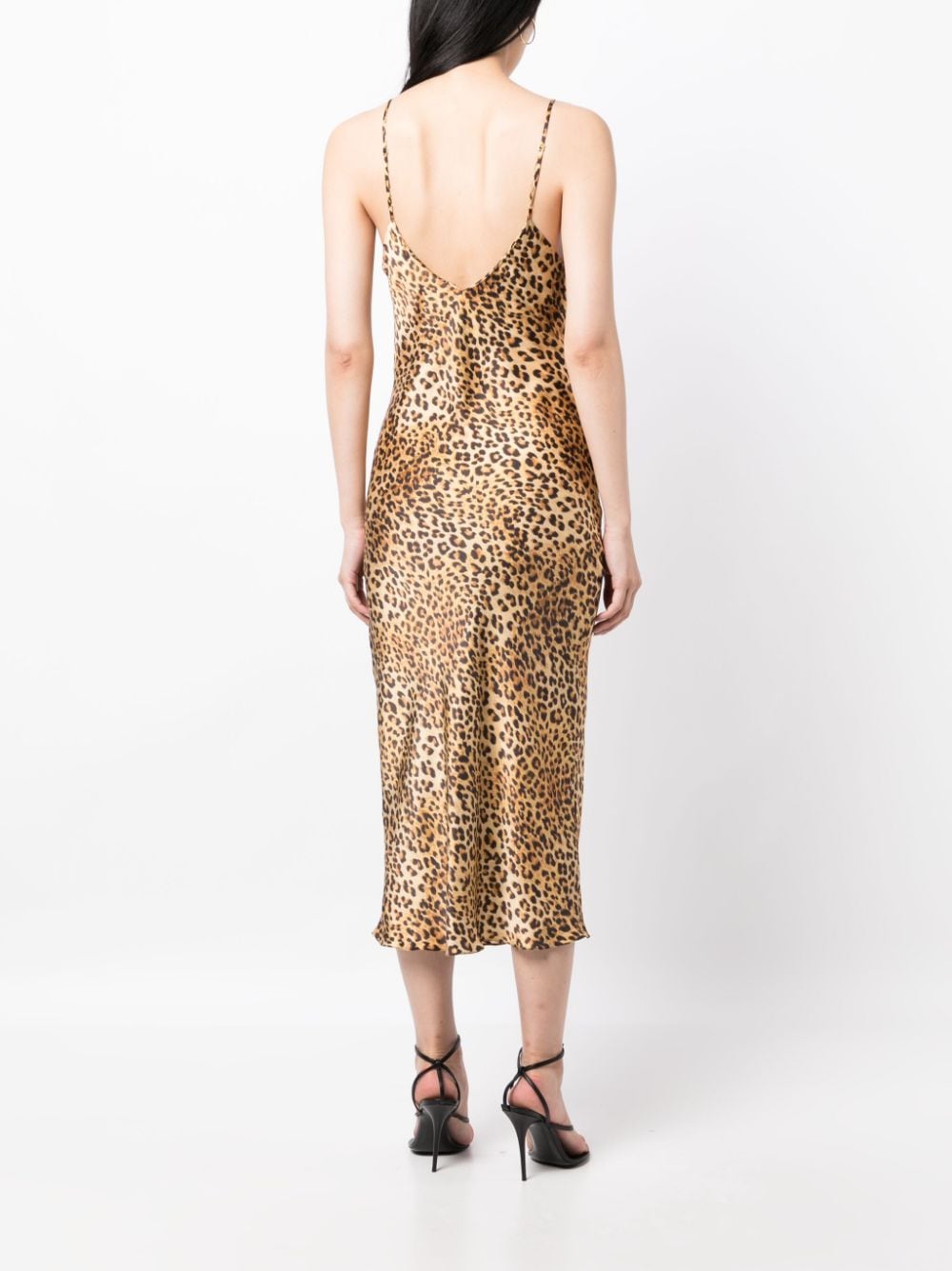 Shop Gilda & Pearl Golden Hollywood Leopard-print Silk Midi Dress In Brown