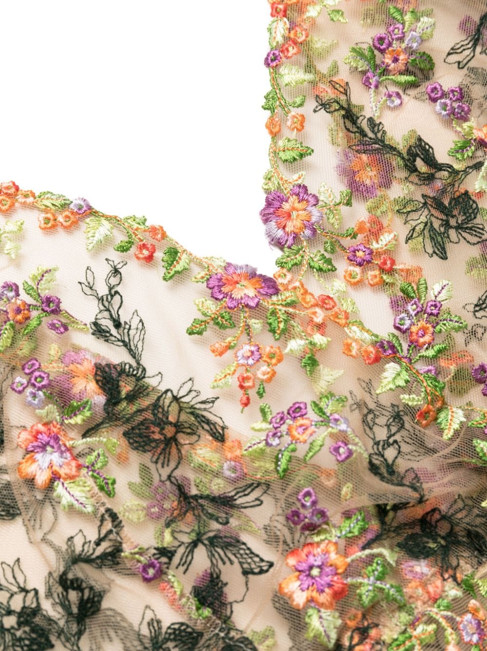 Shop Gilda & Pearl Floral-embroidery Silk Bodysuit In Brown